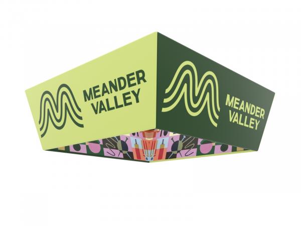 TF-1009 (3D) Tapered Square Hanging Sign -- Printed Interior Graphic